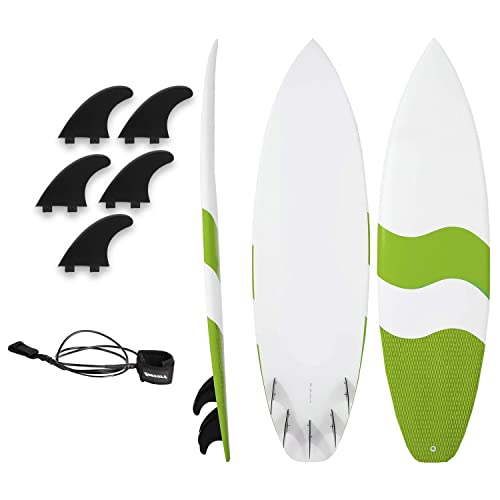 Ocean Waves Beach Boards Fiberglass Surfboard Durable and Flexible Board for Beginner and Intermediate Surfers Surf Board Kids & Adults