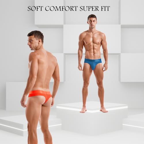 JOCKMAIL 2PCS/Pack Mens Jock Strap Mens Thongs Briefs Breathable Mesh Mens Athletic Supporter Jockstrap with Silk Waistband2