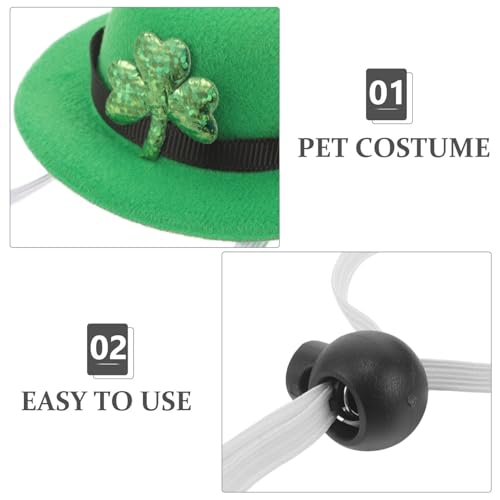 Disfraz para mascotas sombrero y corbatín de trébol miniatura 3