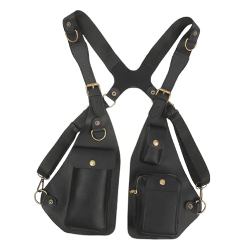 YIJU Bolsa de ombro estilo steampunk, bolsa estilosa para atividades ao ar livre, de colete oculta, Preto