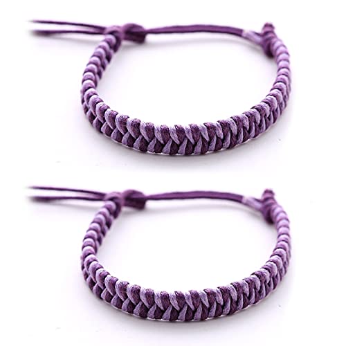 DonDon 2 pulseras de la amistad coloridas unisex - Púrpura