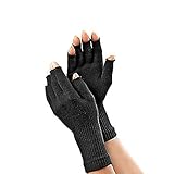 Easy on Arthritis Gloves - Beyond Copper. Far-Infrared Emitting, No Batteries Needed. Best Comfort and Therapy Glove for Carpal Tunnel, Computer Typing and Exercise - Fit for Men and Women. (1 Pair)