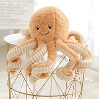 COLORS Octopus Plush large - Giant Stuffed animal toy- size 45cm Octopus Plushie teddy - Soft cuddly Plushie - Cute peluche teddy - fluffy animal doll - Best friend and Sleeping partner! (Brown 45cm)