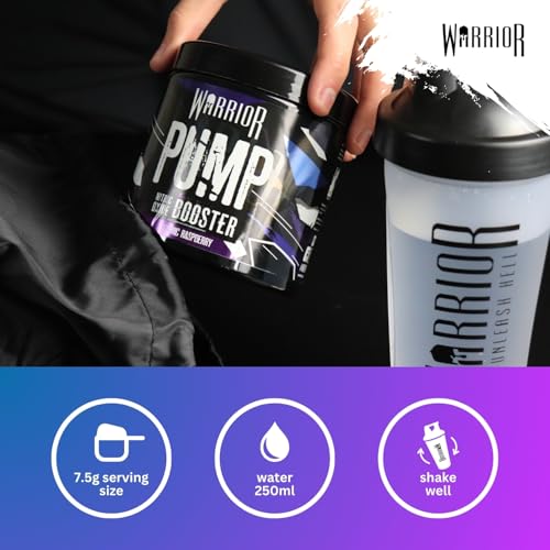 Warrior Pump Non Stim Pre-Workout Powder 225g – Nitric Oxide Supplement – Contains Citrulline Malate, Cyclic Dextrin for Energy, Focus, and Performance – 30 Servings (Cosmic Raspberry) - Image 5