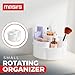 Masirs Small 360 Rotating Makeup Organizer - Mini Yet Spacious Cosmetic Storage Solution with Multiple Compartments - The Perfect Spinning Make-Up Caddy for Vanity or Bathroom Counter (Round - White)