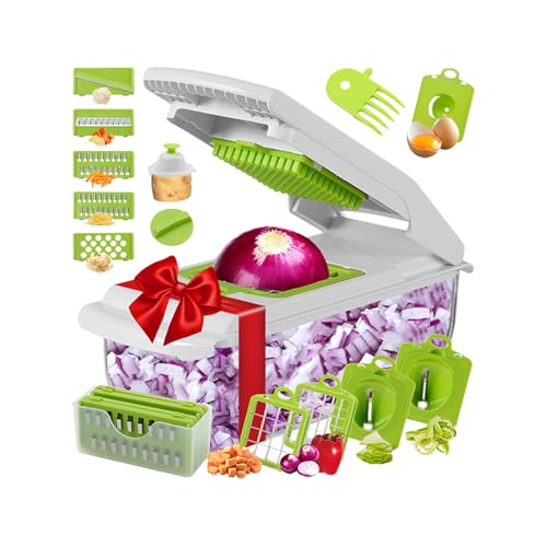 Lnhgh Cortador De Alimentos - Picador De Verduras Multiusos Para Cocina,Herramienta Manual Multiusos Con Recipiente Para Patatas, Ajo, Frutas Y Hogar