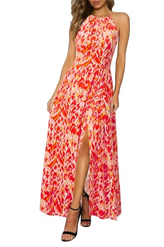 Image of KILIG Women's Summer Floral Beach Flowy Split Maxi Long Dresses