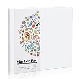 135lb/200gsm Marker Paper pad, 30 Sheets Heavyweight Art Sketch Pad, 8.3×8.9 in Drawing Paper Glue-Bound Sketch Book, Coloring Painting Sketching Alcohol Marker Paper for Kids Beginners Artists