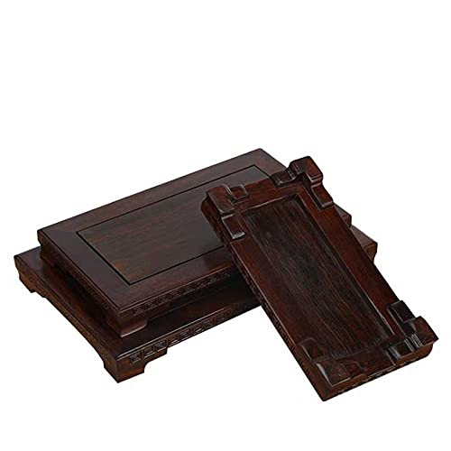 Pot de fleurs et statue de bouddha sur support en bois - 8