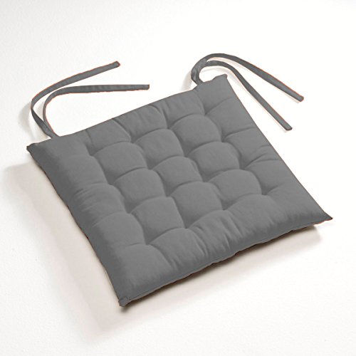 Lot de 4 Galettes de chaises Futon 40 x 40 cm - Gris