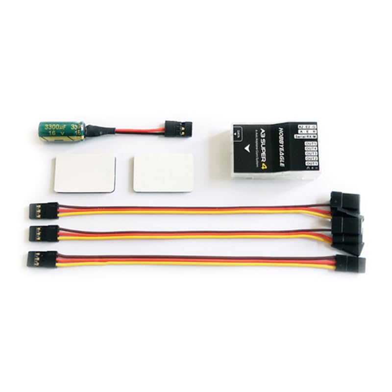 VilogaRC A3 Super4 Hobbyeagle Flight Controller 6-Axis Gyro Stabilizer Full Set with Program Card for Fixed Wing RC Airplane FPV Aircraft Models (A3 Super4 Basic Set)