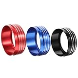 MAJORMENCH 3個 エアコンノブカバー 属製耐久リング 内装アクセサリー スバル フォレスター対応 車内装飾 ノブ装飾