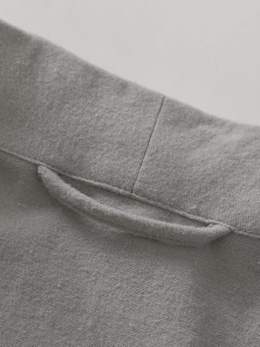 Latuza Men's Solid Color Cotton Flannel Robe Knee Length Bathrobe4