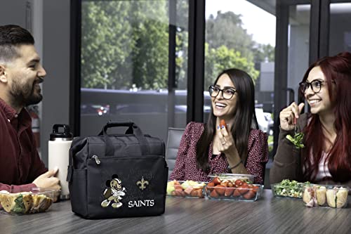 Image of PICNIC TIME NFL Mickey Mouse On The Go Lunch Bag - Soft Cooler Lunch Box - Insulated Lunch Bag, (Black)
