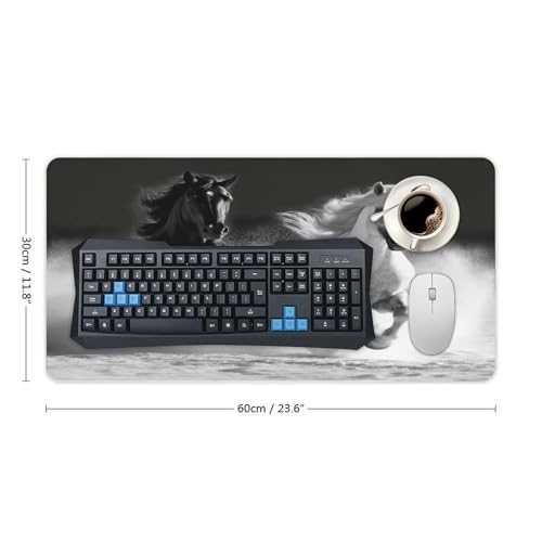 Mouse Pad Grande de Caucho Negro y Blanco 60x30 cm miniatura 2