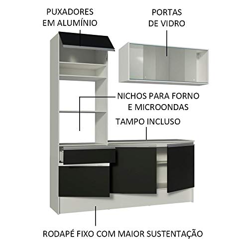 Cozinha Compacta Madesa Topazio com Balcão e Tampo