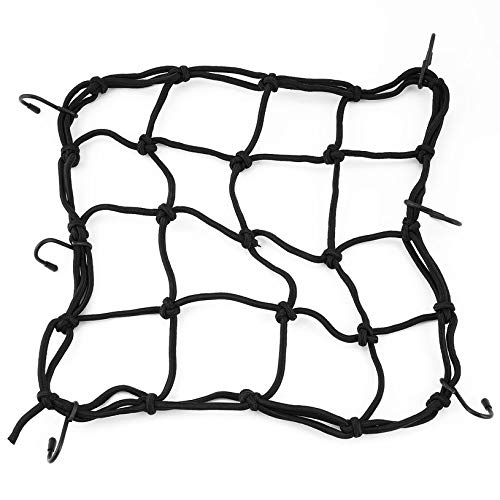 fghfhfgjdf 25 * 25 cm Motorcycle Bicycle Cargo Net Luggage Rope Rubber Mesh Fixed Helmet Sundries Elastic Net Strong Elasticity(Black)
