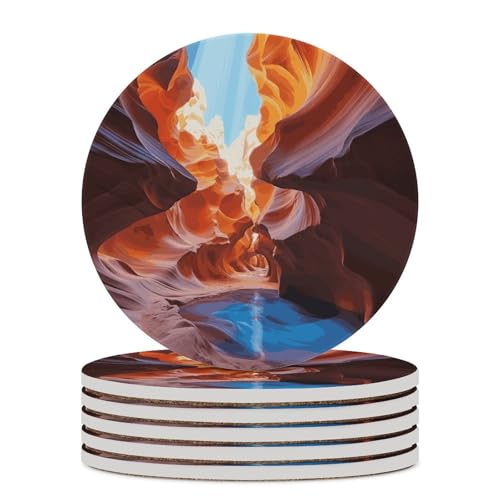 Dessous de verre absorbants céramique protège table liège canyon - 2