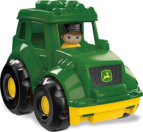 Mega Bloks John Deere Building Blocks Toy, Lil Tractor With 6 Pieces, 1 Figure, Green, Fisher-Price Gift Ideas For Kids Age 1+ Years #TOP2