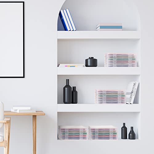Kosiz 6 Pcs 12 X 12 Inch Paper Storage Case Clear Portable Storage Box Transparent Storage Organizer Slim Project Case For Scrapbook Documents Photo File Magazines Office School Supplies #TOP4