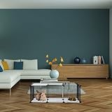 Relaxdays Freilaufgehege, DIY Freigehege zum Stecken, HBT 72,5 x 110 x 74 cm, Auslaufgitter für Kleintiere, schwarz/weiß