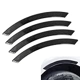 Opuweiy Car Fender Protector, 2PCS Carbon Fiber Wheel Arch Protective Stickers, Universal Self-Adhesive Automobile Wheel Arch Decorative Strips for Anti-Scuff (Black)