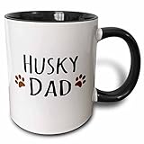 3dRose 153925_4 Siberian Husky Dog Dad Mug, 11 oz, Black