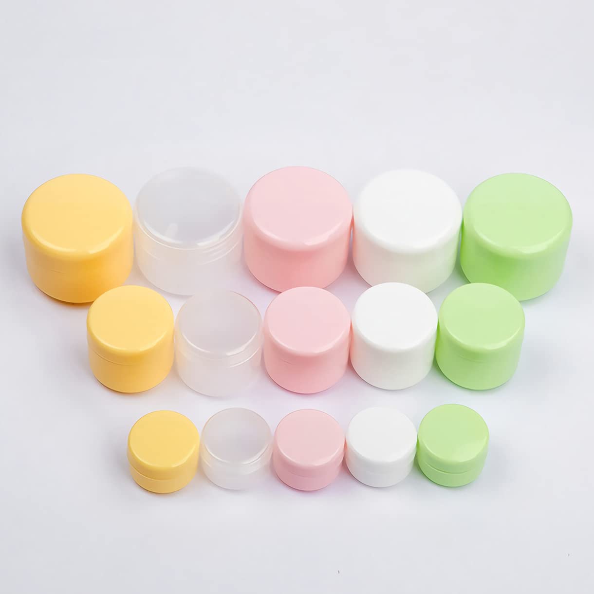 24 Pezzo 50 ml Barattoli in Plastica Bianco Contenitori Barattolo Vuoto Barattoli Piccoli con Coperchio Barattoli Cosmetico Contenitore per Prodotti di Cosmetica
