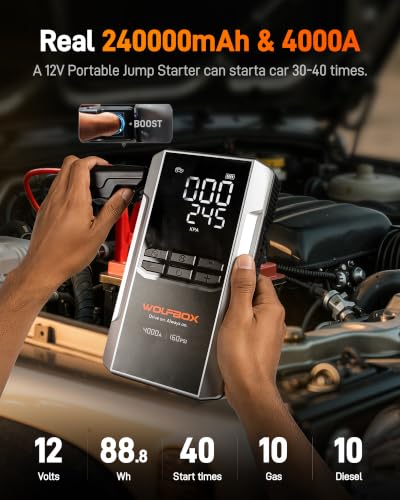 Add WOLFBOX 4000A Car Jump Starter & 160PSI Air Pump - Image 4