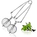 Kugel aus  günstig Kaufen-com-four® 2x Teezangen, Teeei in Kugelform aus rostfreiem Edelstahl 304, Teesiebe für losen Tee, Siebzange für Teeliebhaber (02 Stück - Ø 4.5 cm)
