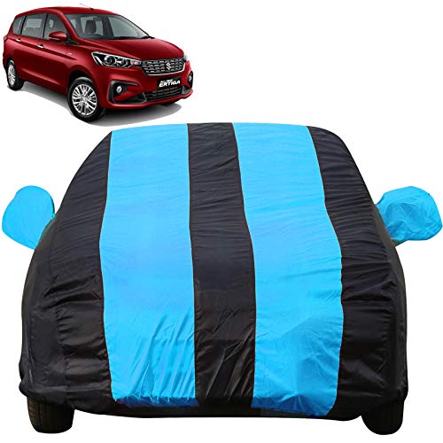 Image of Autofact Car Body Cover with Mirror Pockets Compatible for Maruti Ertiga 2019 /2020 (Triple Stitched, Bottom Fully Elastic, Teak Blue Color)