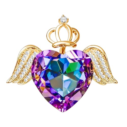 Image of Brooches For Women,14k Gold Plated Copper,Crystal Brooch,Love Brooch,Heart Brooches,Brooches Pin for Birthday, Christmas,Valentines, Wedding Parties, Anniversaries,Mother's Day