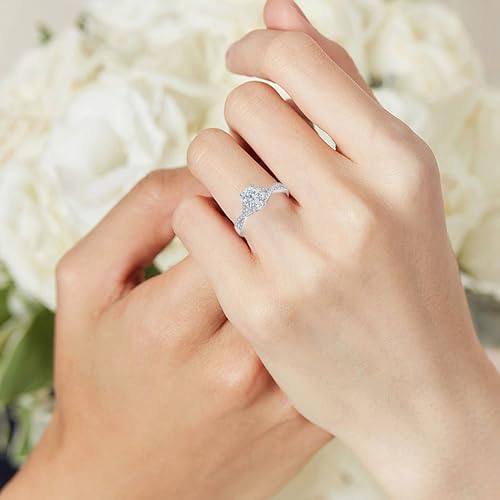 Promise Rings for Her 925 Sterling Silver Engagement Wedding Band Promise Ring for Women Size 5-103