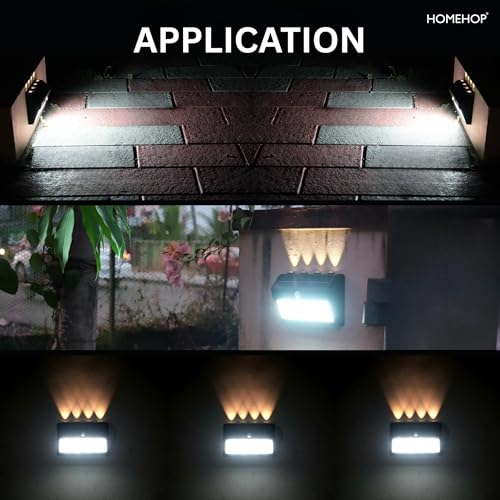 Image of Homehop Solar Light Outdoor Home Garden Automatic Waterproof LED Lamp | Solar Wall light Motion Sensor Security Lighting for Balcony, Pathway, Yard, Patio and Driveaway (1800mAh-ABS-Pack Of Two)