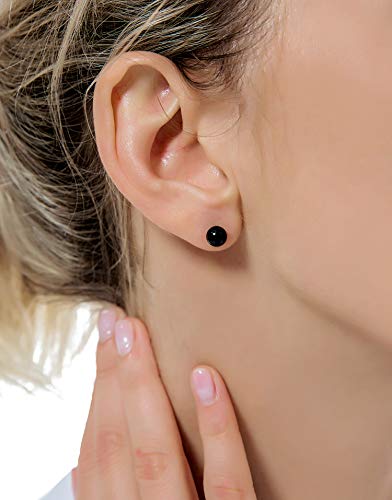 Tornito 14 Pairs Stainless Steel Ball Stud Earrings Barbell Cartilage Tragus Helix Ear Piercing For Men Women 2-8Mm Silver Black #TOP4