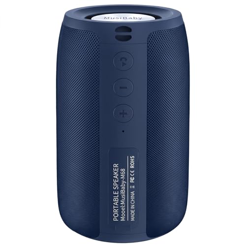 Image of Musibaby M68 Bluetooth Speaker, 12W, IPX5, 24H Playtime, Dark Blue