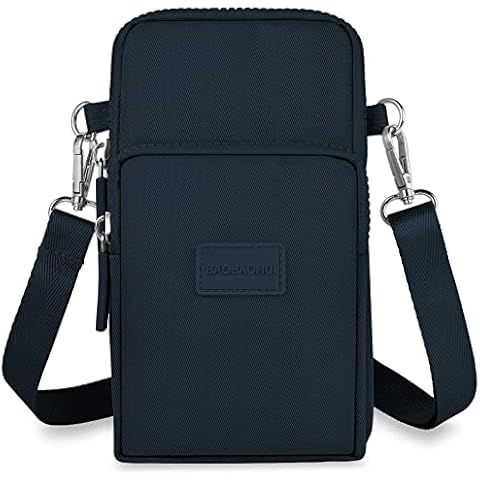 Aucuu Crossbody Bags Small Mobile Phone Wallet Bags, Cell Phone Purse with Adjustable Long Shoulder Strap, Shoulder Bags Arm Bags Mini Lightweight for Women Lady(Dark Blue Cover