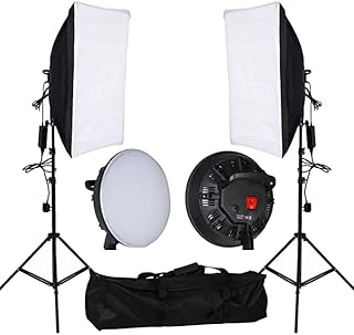 مجموعة إضاءة رقمية سوفت بوكس من الفخراني ديجيتال، مقاس 1.3 × 1.8 م، لون أسود