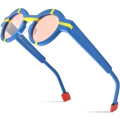 Image of HEPIDEM Matte Acetate Vintage Retro Round Polarized Sunglasses for Women UV400 UV Protection Sun Glasses