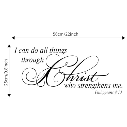Desuibao I Can Do All Things Through Christ Who Strengthens me Wall Decal Stickers, Bible Quotes Verses Wall Decor - Image 2