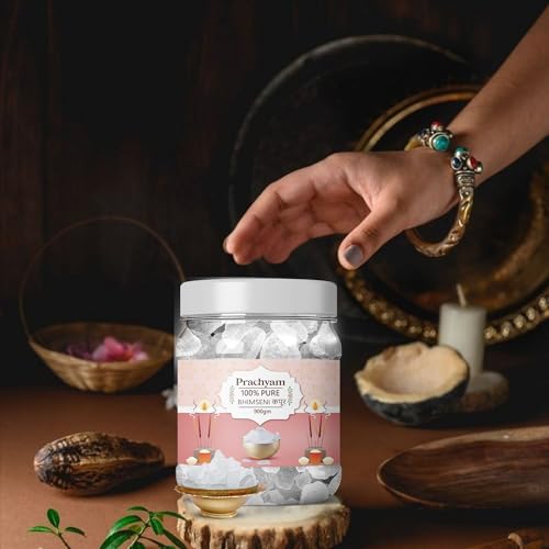 Image of 100% Pure Bhimseni Camphor Flakes 900g Jar | Zero Residue Natural Kapoor for Puja, Havan, Aromatherapy & Air Purification | Authentic Desi Kapur