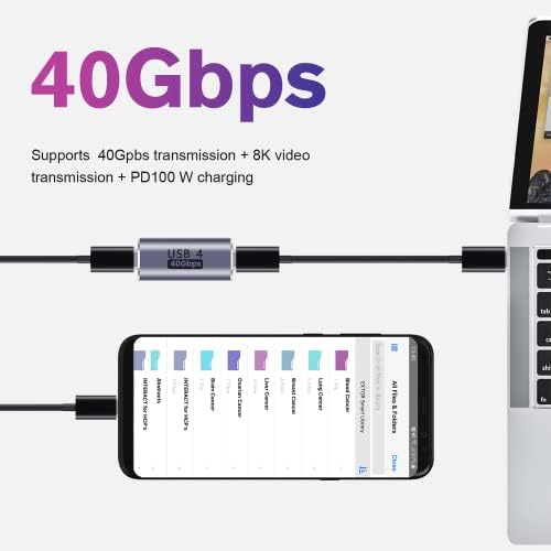 Adapter USB C do gniazda, 40 Gbps, USB typu C, wtyczka do transmisji danych, kompatybilna z Samsungiem, MacBookiem i innymi