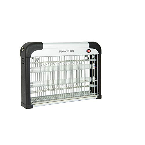 Concise Home Acogedor Zapp Pest Lumière UV Attrait à Zap Jouer Excellent rôle, Insecte Zapper, Mouche Tape-Mouche, Guêpes Argenté (20w = 2x10w), Noir