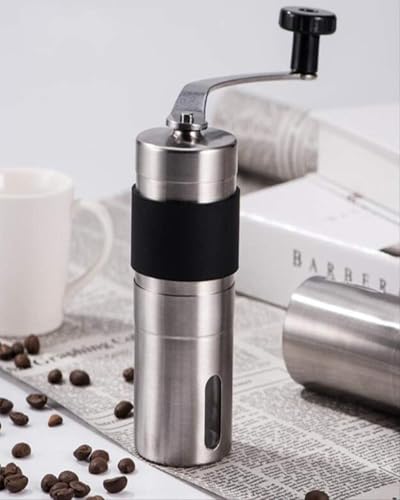 Image of Coffee Grinder, Coffee Accessories, Coffee Machine Accessories, Stainless Steel Body, Tooth Handle, No Power, Whole Bean, Hand Coffee Grinder, Fast Grinding Portable, Birthday Gift