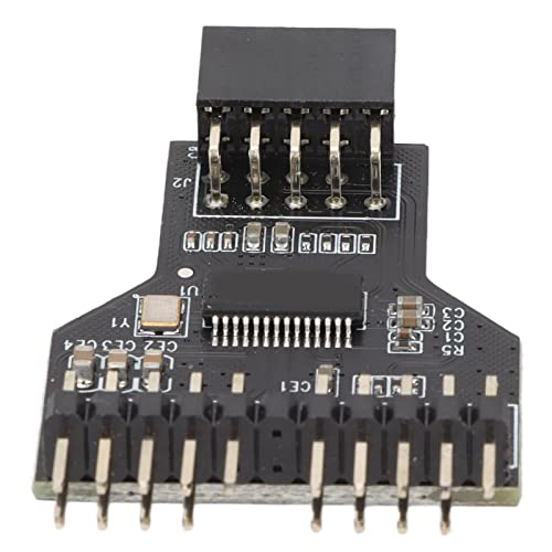 Oytrui 9 Pin USB Splitter, USB 2.0 Header Hub with 0. Extension Cable, for Motherboard 9 Pin Connector