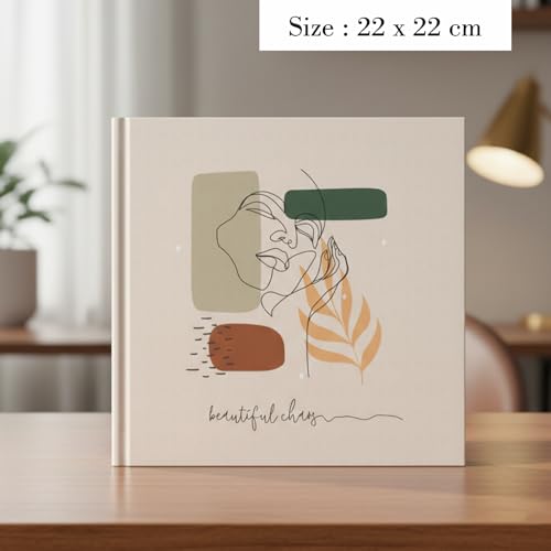 Image of Zaslan Paper - Artist Sketchbook - Square - 120 Gsm - Drawing Sketchbook - 88 Pages /44 Sheets - Hard Bound Drawing Book - Size 21.5 X 21.5 Cm (Face Aura), Acrylic