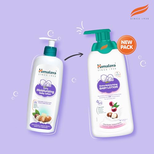 Image of Himalaya Extra Moisturizing Baby Lotion 400ml | with Shea Butter, Olive Oil & Kokum Butter | Intensely moisturizes baby's delicate skin