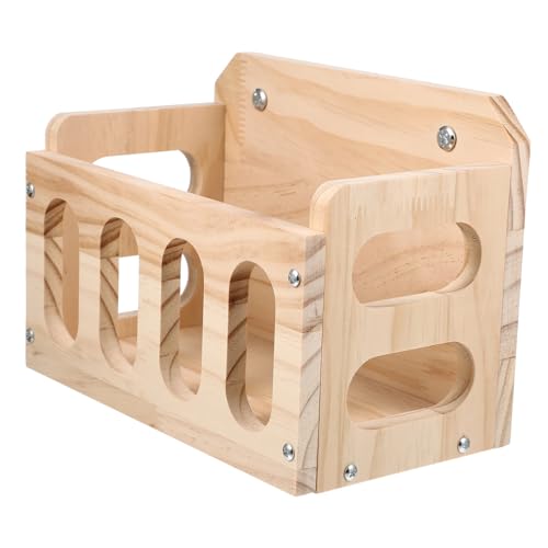 Angoily Wood Feeder Wooden Rack for Hamster and Bunny Hollow Design Minimizes Waste Safe and Smooth Finish Hay Dispenser for Animals