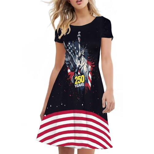 Image of AFPANQZ Womens Casual Summer Lightweight Vintage Dress Short Sleeve Midi Dress Knee-Long Luxury Formal Dress