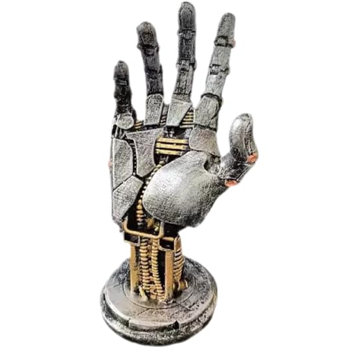 Giztud Cyberpenk Silverhand Mechanical Hand, Gaming Controller Holder Stand Punk Style Steampunk Modern Home Decor Gaming Room Decor Resin Art Gift